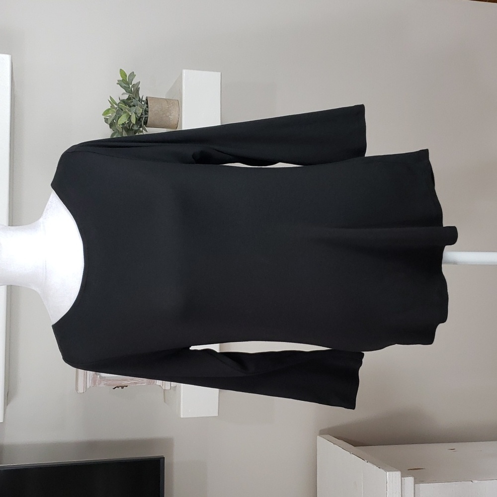 Philosophy Boatneck 3/4 Sleeve Black Top